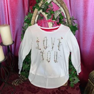 Old Navy girls size 5 “Love you” shirt